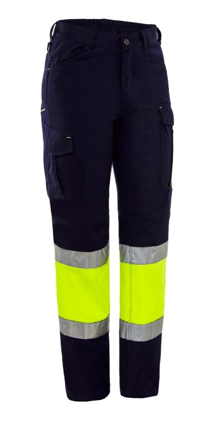 4761PLUS 11.02. Pantalón Unisex Alta Visibilidad, Corte Recto Regular Fit. 64% Poliéster - 34% Algodón - 2% Spandex
