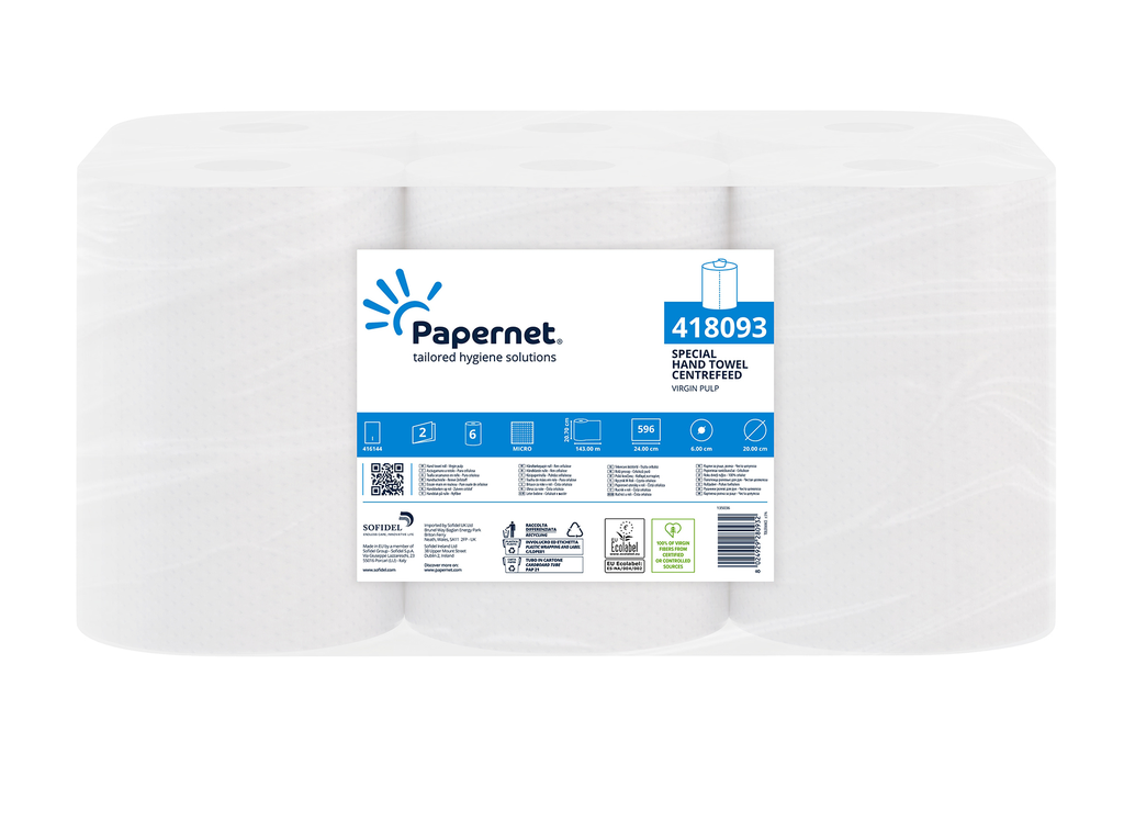 Bobina de Papel Secamanos. (Pack 6 und)