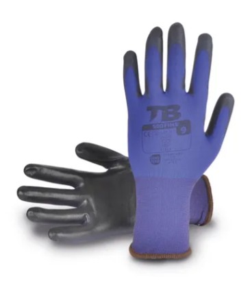 500FINE. Guante Recubierto de Poliuretano Negro en Palma Cat.II (10 pares)