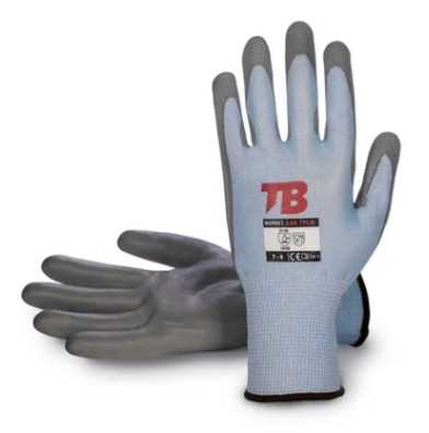 418TFLN. Guante Recubierto de Poliuretano Gris en Palma Cat.II (10 pares)