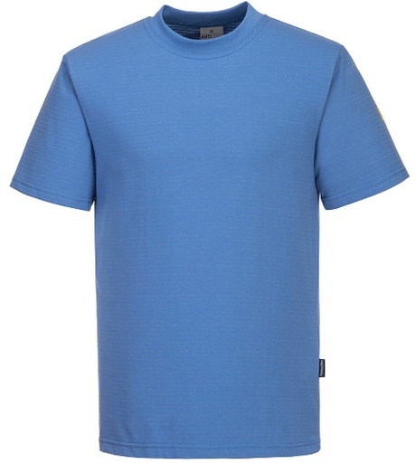 AS20. Camiseta ESD Antiestática Manga Corta. 96% Algodón - 4% Fibra de Carbono
