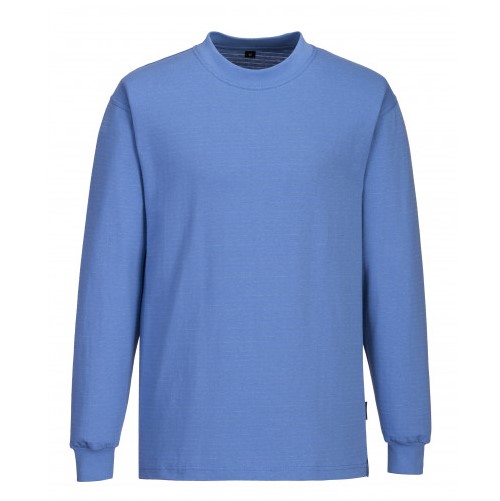 AS22. Camiseta ESD Antiestática Manga Larga. 96% Algodón - 4% Fibra de Carbono 